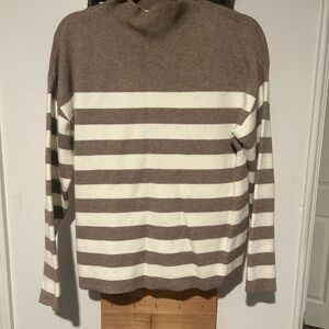 Striped Brown and White Men's Sweater